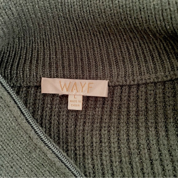 Wayf Nelle Cropped Half Zip Pullover Sweater Thick Ribbed Knit Size L - Picture 6 of 8
